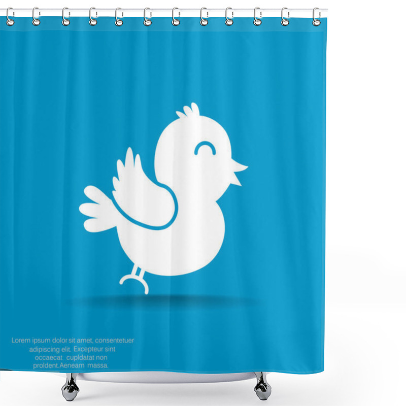 Personality  Web Bird Icon Shower Curtains