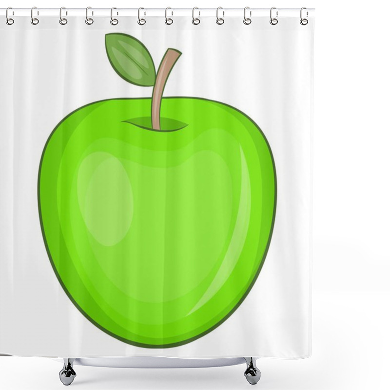 Personality  Apple Icon, Cartoon Style Shower Curtains