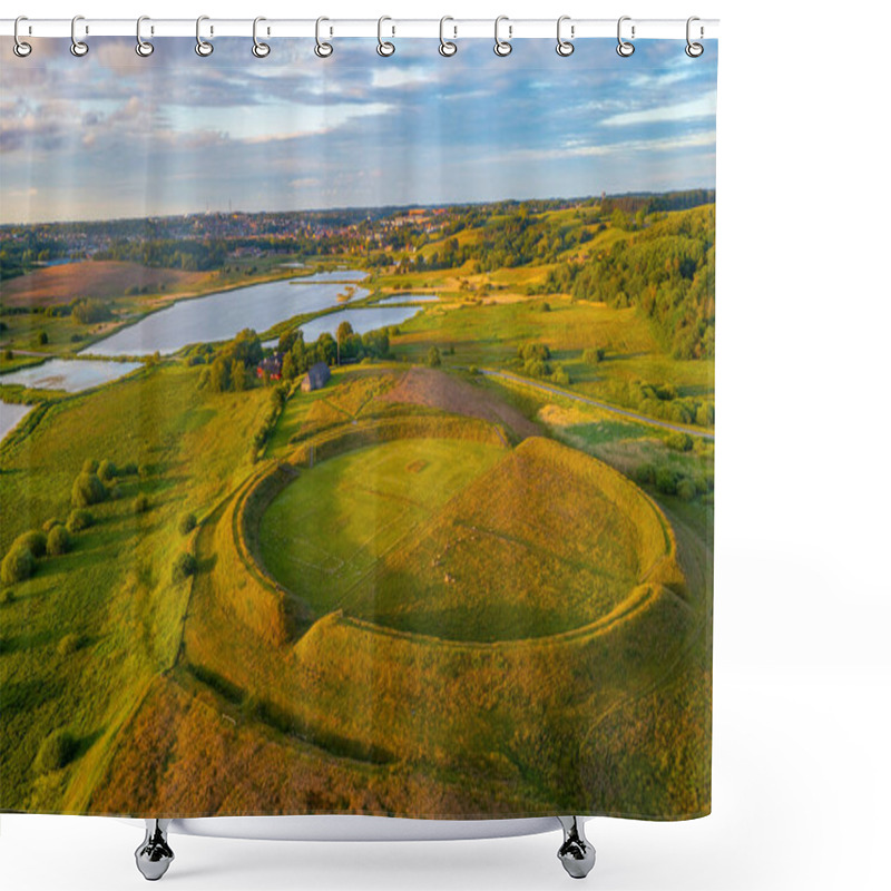 Personality  Fyrkat Viking Ring Fortress In Denmark. Shower Curtains