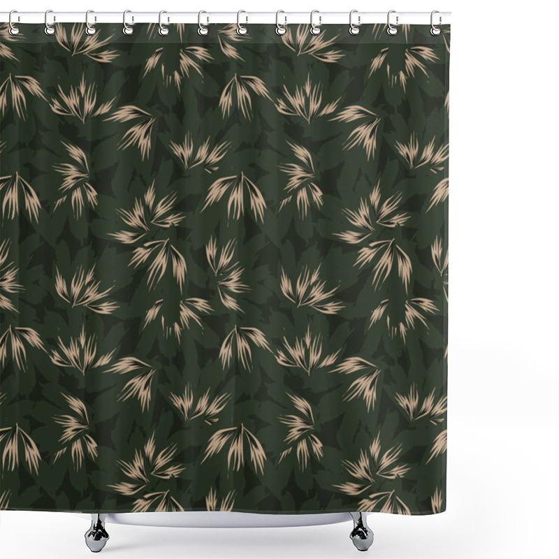 Personality  Abstract Brushstroke Floral Seamless Pattern Shower Curtains