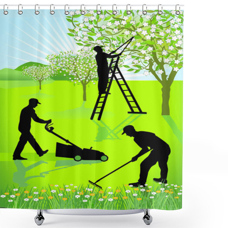 Personality  Gardeners Gardening Shower Curtains