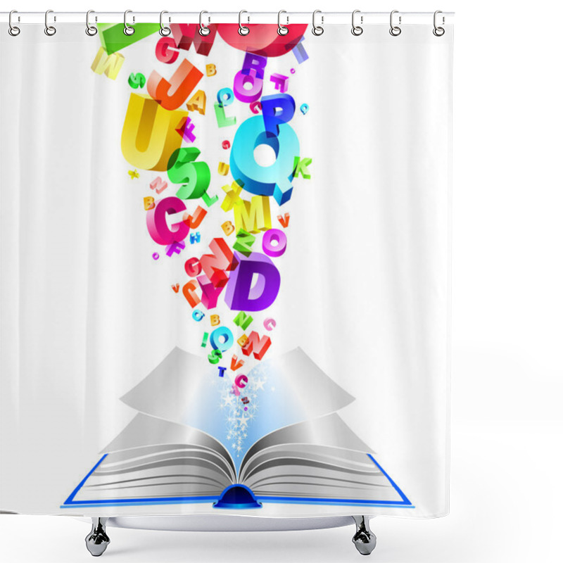 Personality  Book Alfabet Shower Curtains