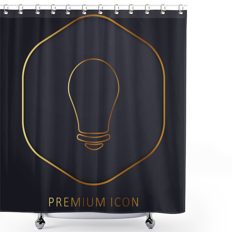 Personality  Black Lightbulb Golden Line Premium Logo Or Icon Shower Curtains