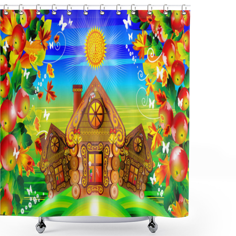 Personality  House, Dom, Derevna Shower Curtains