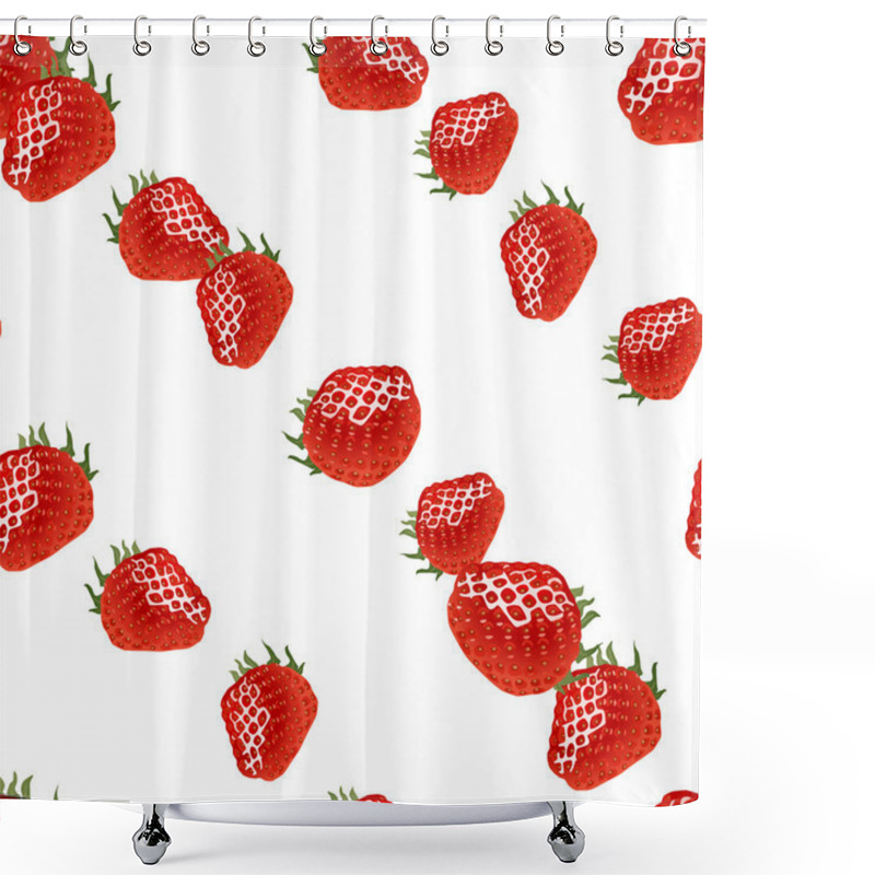 Personality  Seamless Pattern With Strawberry Shower Curtains