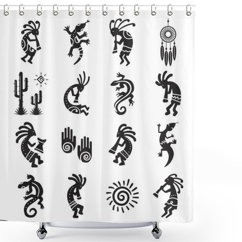 Personality  Variety Of Aztec Elements Set Shower Curtains