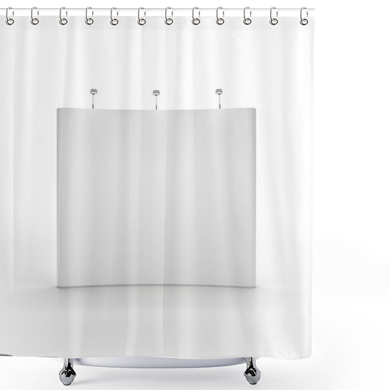 Personality  Bblank Trade Show Booth. Front View Shower Curtains