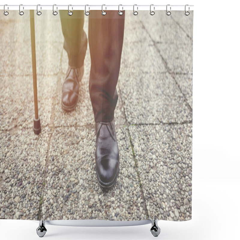 Personality  Old Man Walking In The Park Shower Curtains