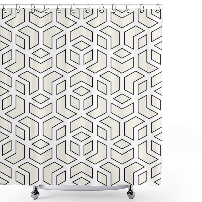 Personality  Seamless Geometric Minimal Graphic Design Cubes Pattern Shower Curtains