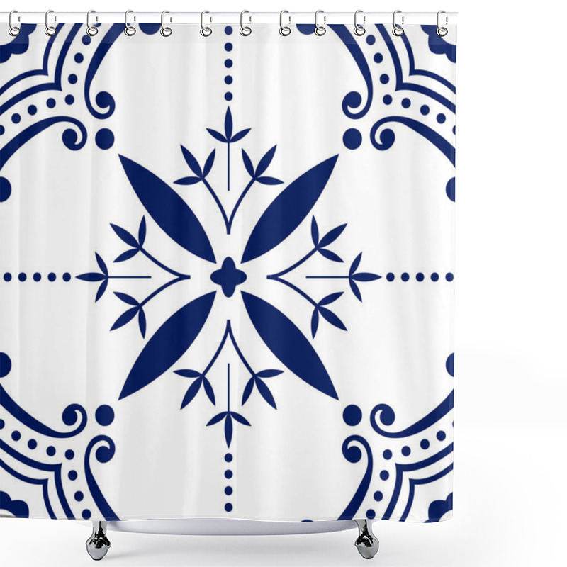 Personality  Talavera Pattern. Azulejos Portugal. Turkish Ornament. Moroccan Tile Mosaic. Spanish Porcelain. Ceramic Tableware, Folk Print. Spanish Pottery. Ethnic Background. Mediterranean Seamless Wallpaper. Shower Curtains