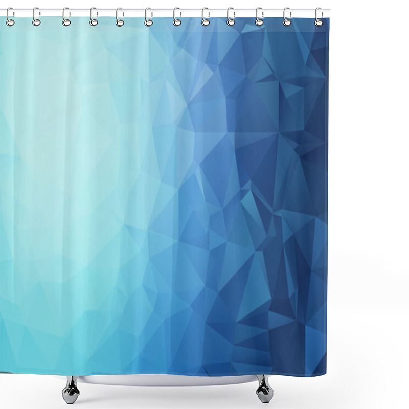 Personality  Blue Triangular Background Shower Curtains