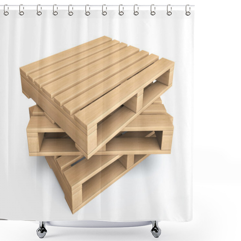 Personality  Logistic Concept. Wooden Pallets Shower Curtains