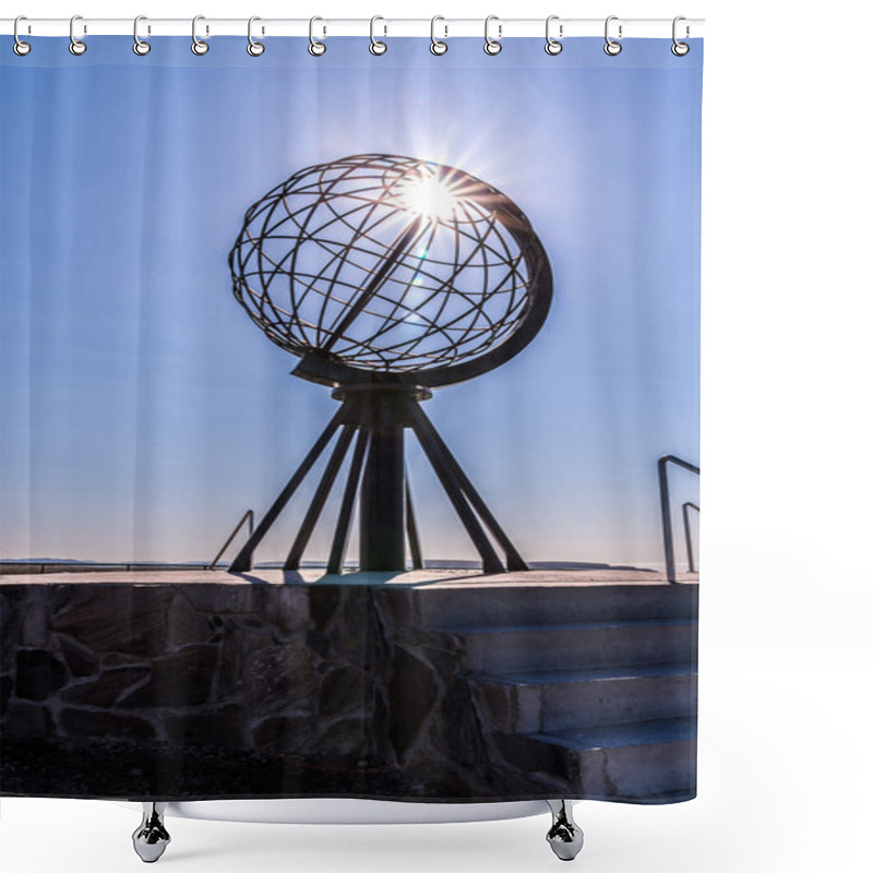 Personality  Nordkapp Globe Sculpture Shower Curtains