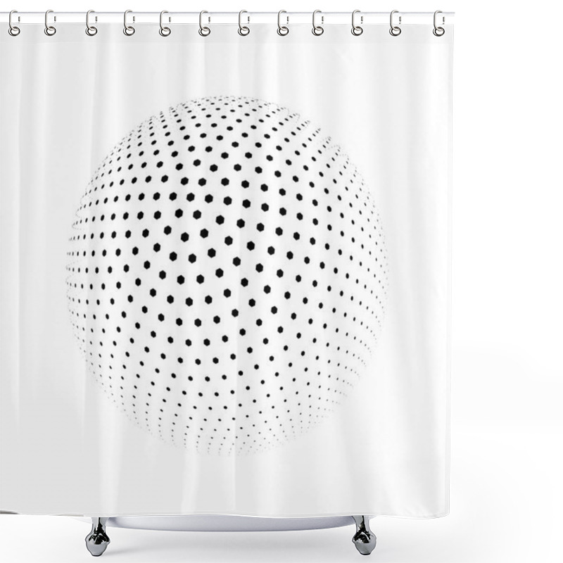 Personality  Abstract 3D Sphere  Shower Curtains