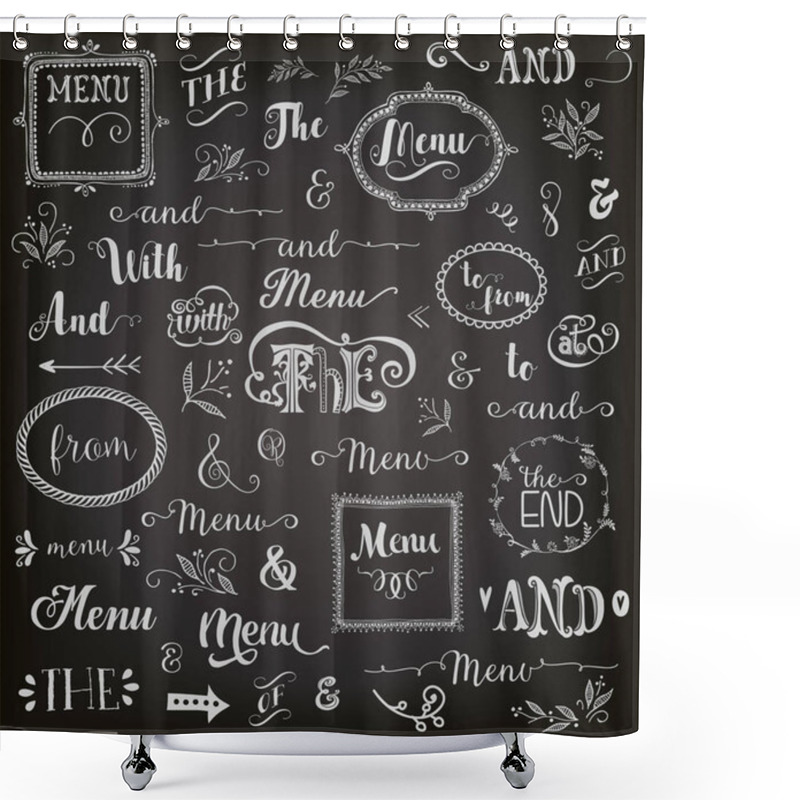 Personality  Catchwords On Blackboard  Shower Curtains