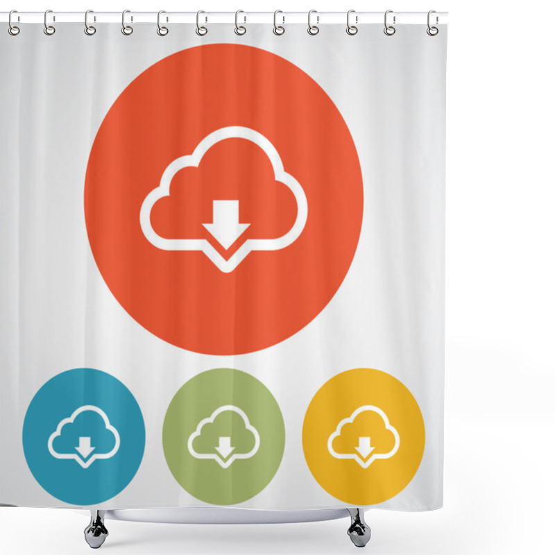 Personality  Cloud Computing Download Icon Shower Curtains