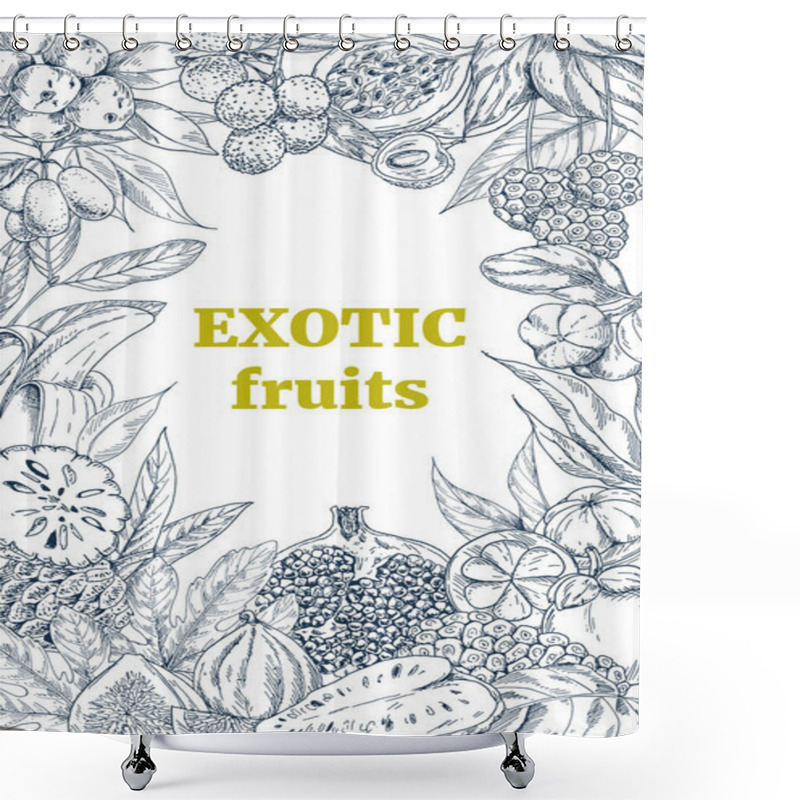 Personality  Exotic Fruits, Vertical Frame Shower Curtains