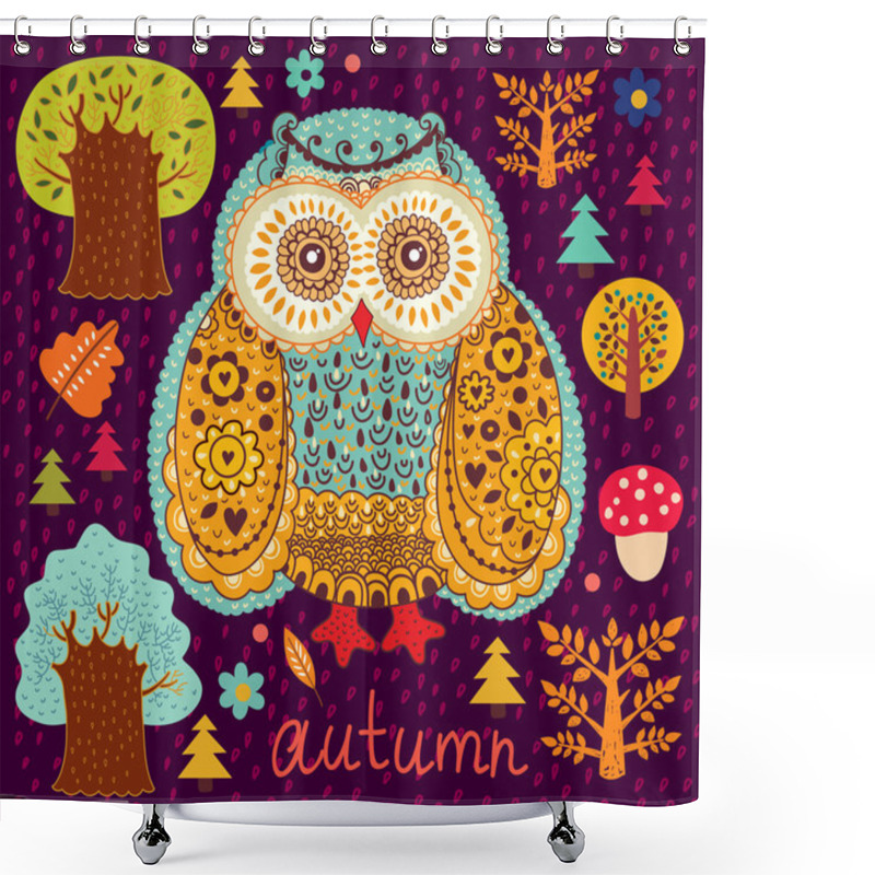 Personality  Background Wiht Owls Shower Curtains