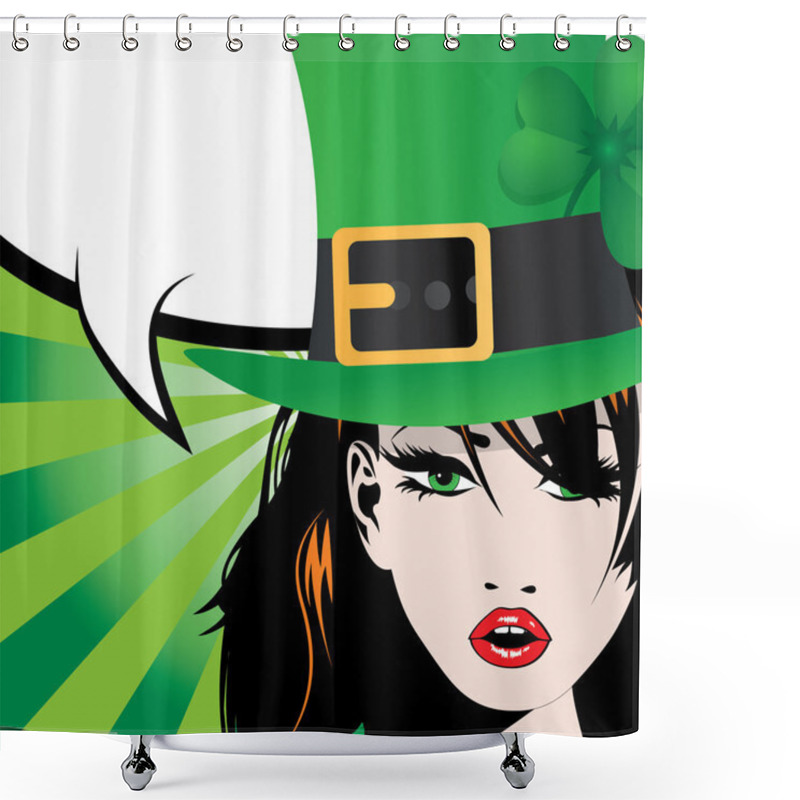 Personality  Saint Patrick's Day With Irish Girl Shower Curtains