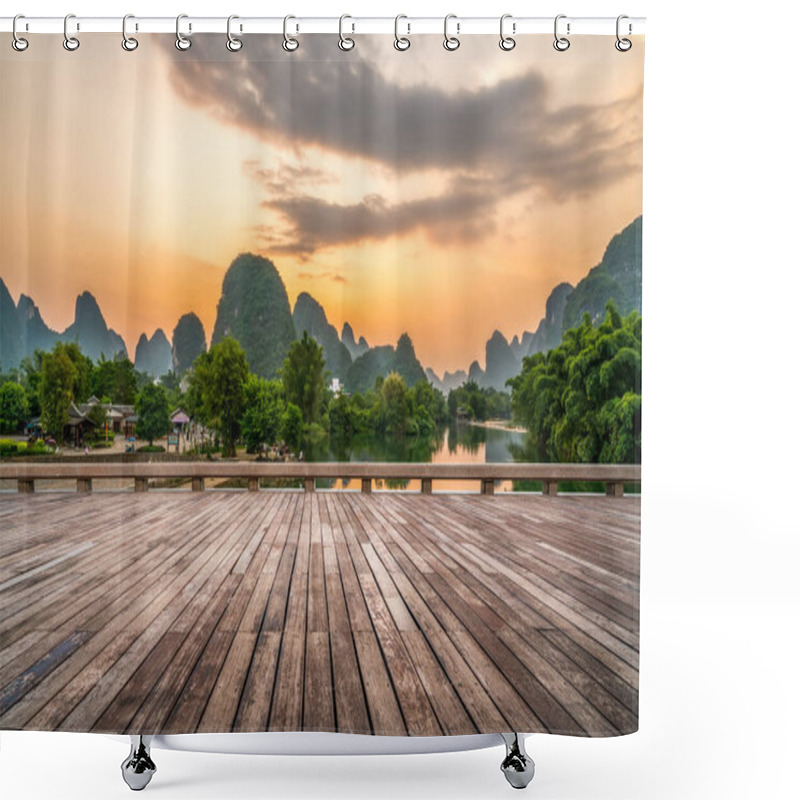 Personality  The Beautiful Landscape And Natural Landscape Of Guilin Shower Curtains