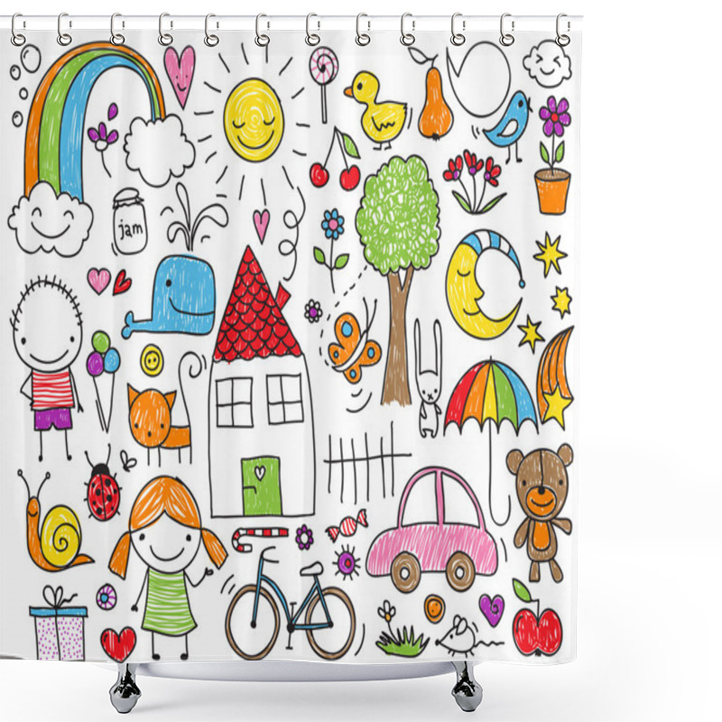 Personality  Children's Doodle Shower Curtains