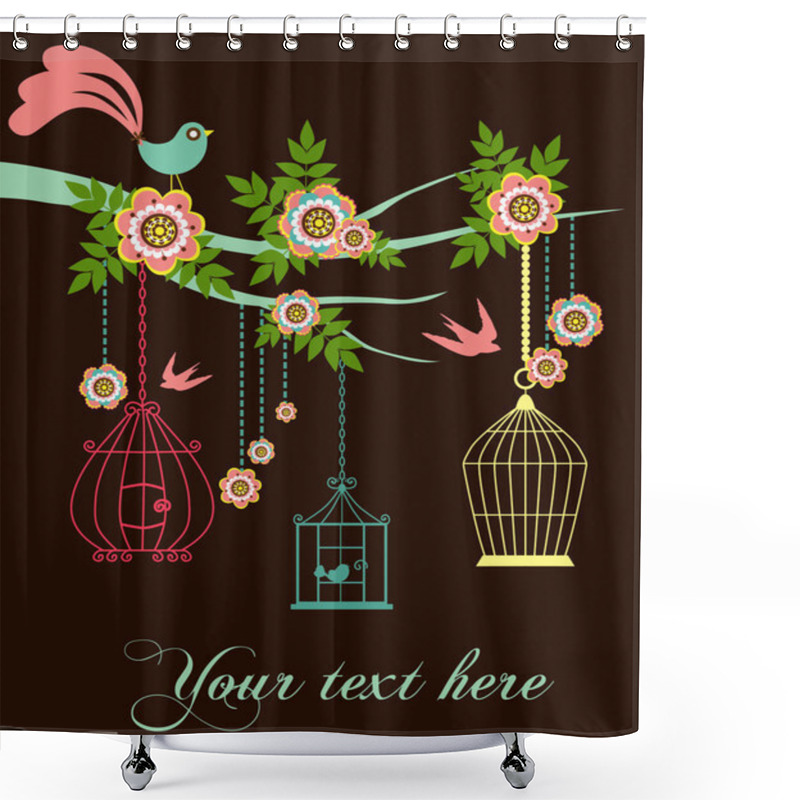 Personality  Flowers Card Shower Curtains