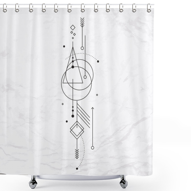 Personality  Geometric Abstract Mystic Symbol Shower Curtains