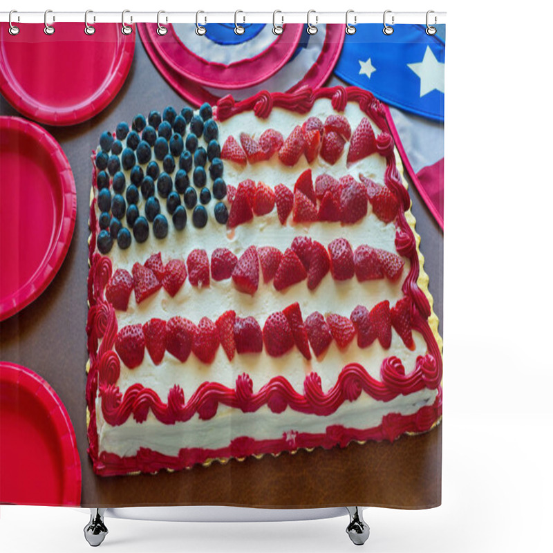 Personality  Flag Cake And Decor Shower Curtains