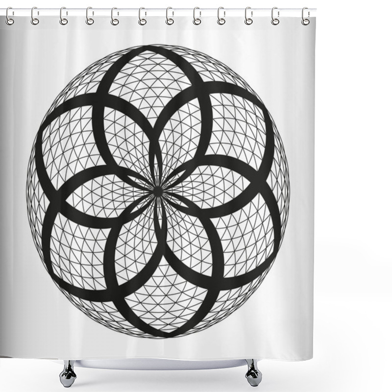 Personality  Monochrome Elegant Pattern. Black And White Geometric Circular Pattern. Shower Curtains