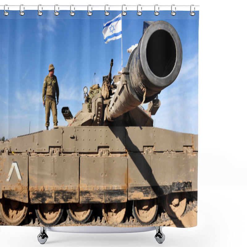 Personality  Merkava Tank Shower Curtains