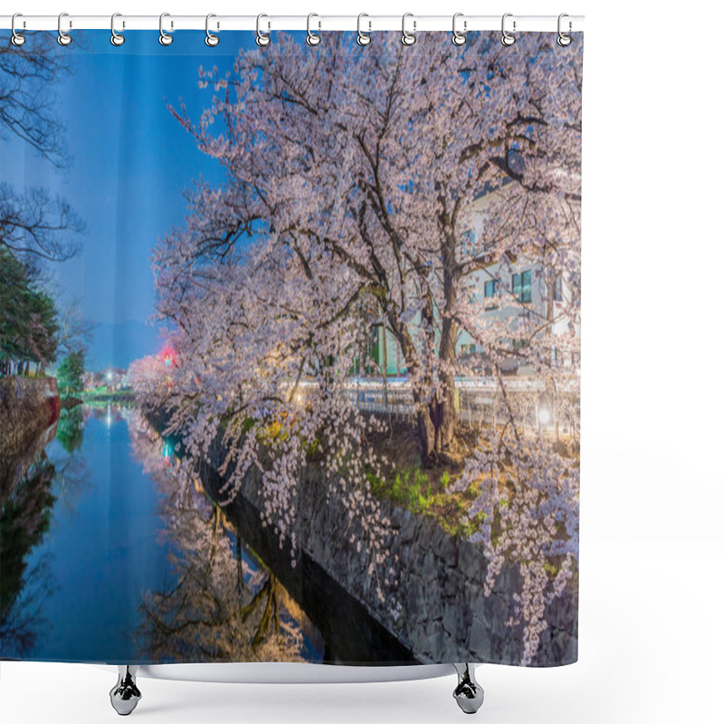 Personality  Cherry Blossoms At Night In Matsumoto,Japan Shower Curtains