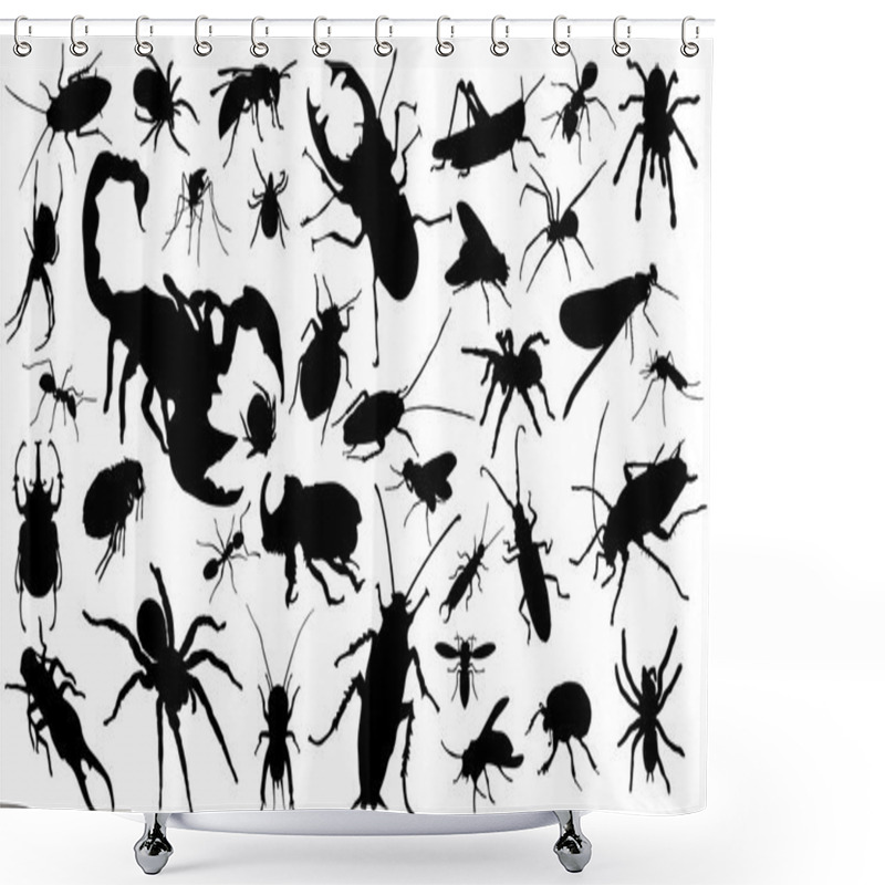 Personality  Insect Silhouettes Shower Curtains