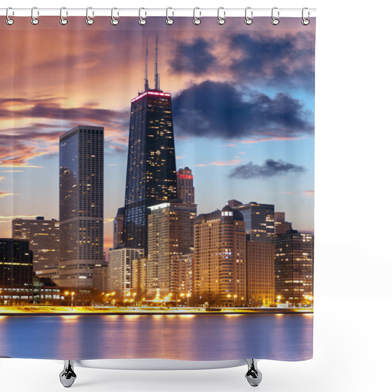 Personality  Chicago Skyline. Shower Curtains