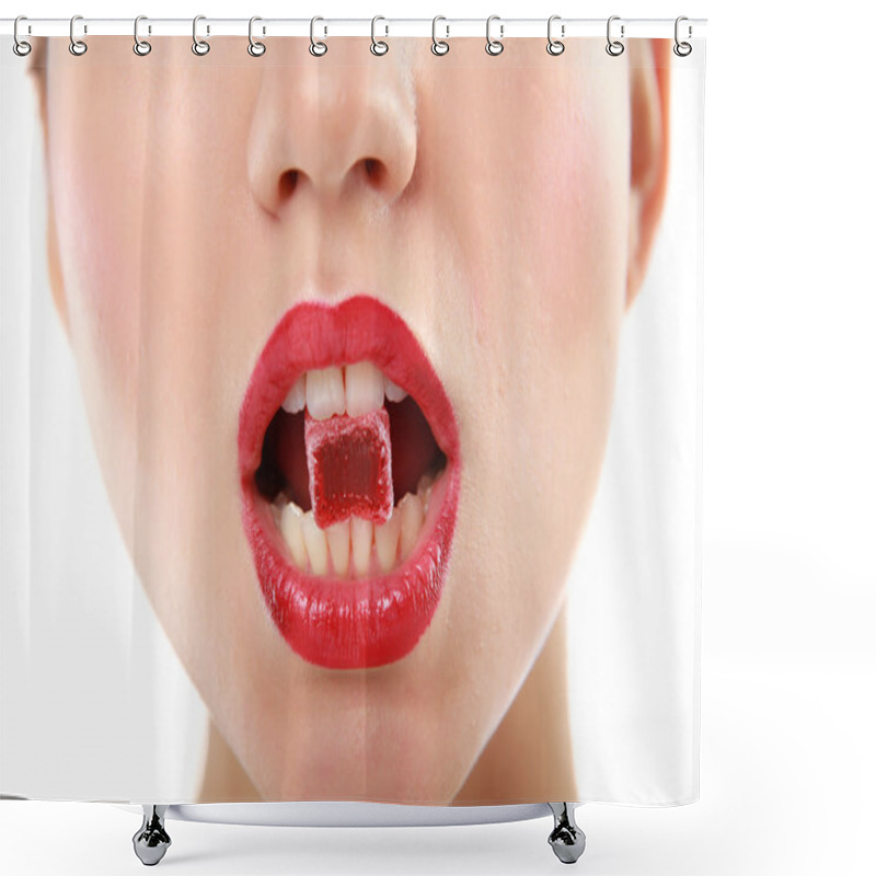 Personality  Woman Sucking Cute Sweet Candy Shower Curtains