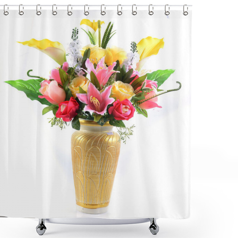 Personality  Flowers In Vase Isolated Shower Curtains