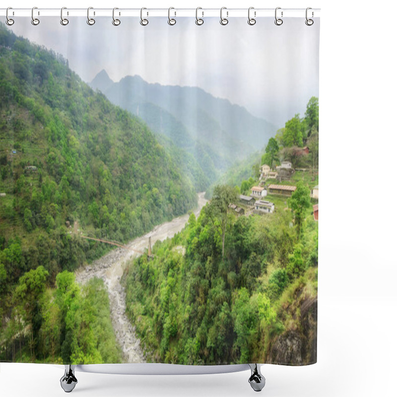 Personality  View Of Teesta River In Dajeeling Shower Curtains