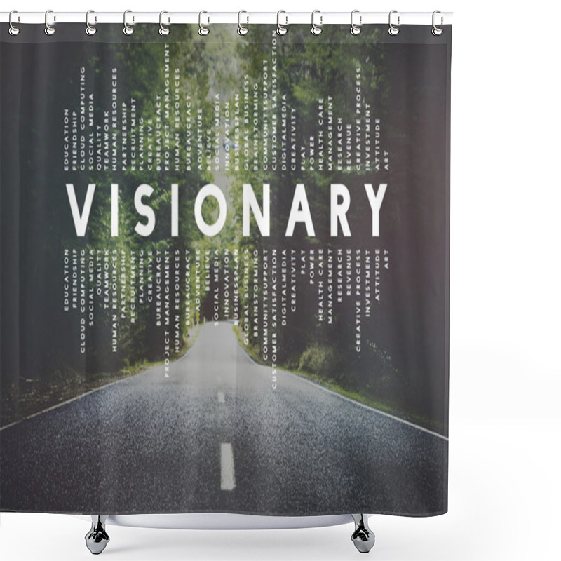 Personality  Green Trees And Road Shower Curtains