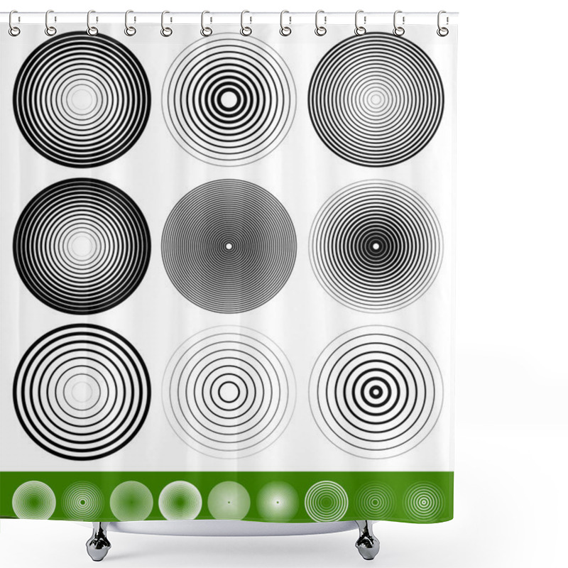 Personality  Concentric Backgrounds. Shower Curtains