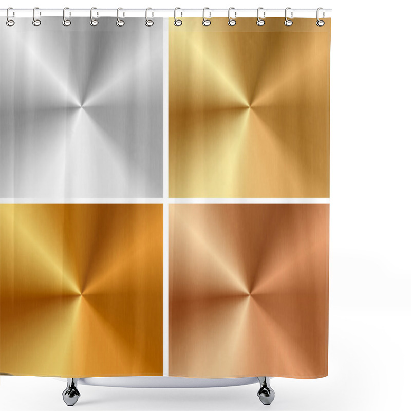 Personality  Vector Metal Textures - Silver, Gold, Antique Gold, Bronze Shower Curtains