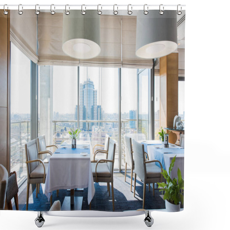 Personality  Interior Of Luxury Restaurant Shower Curtains