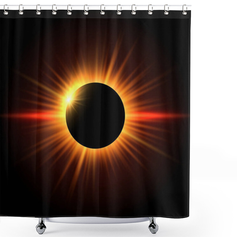 Personality  Solar Eclipse Background Shower Curtains