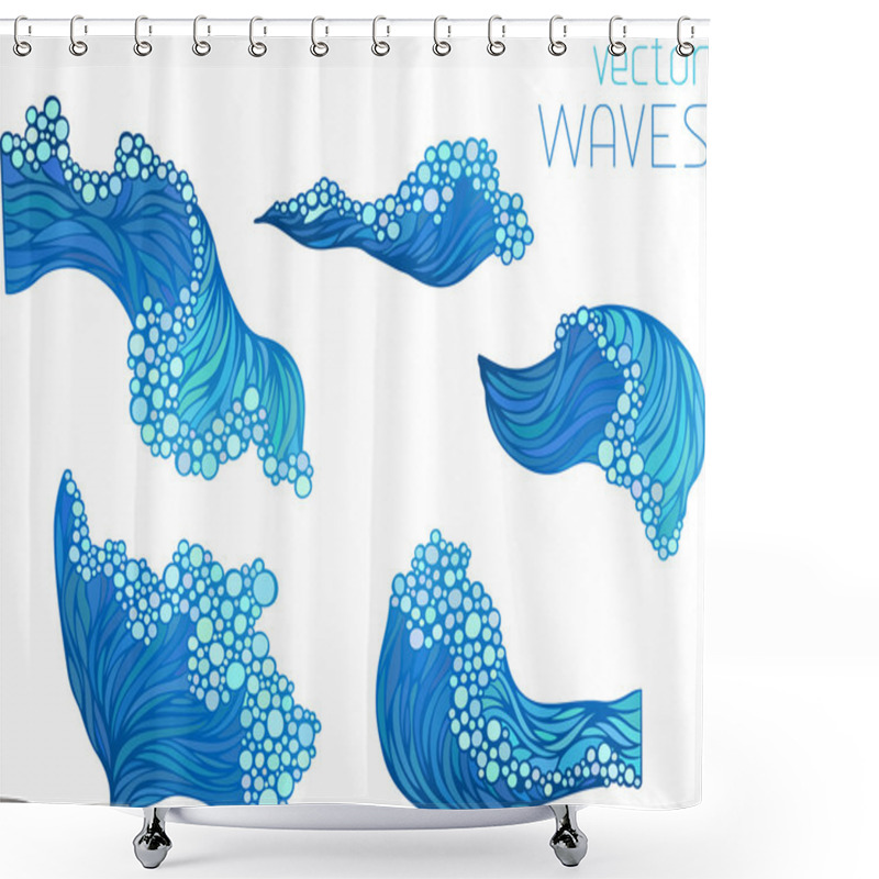 Personality  Wave Elements Shower Curtains