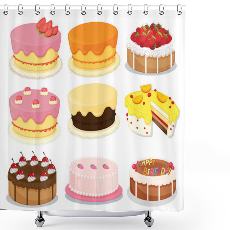 Personality  Cakes Collection 2 Shower Curtains