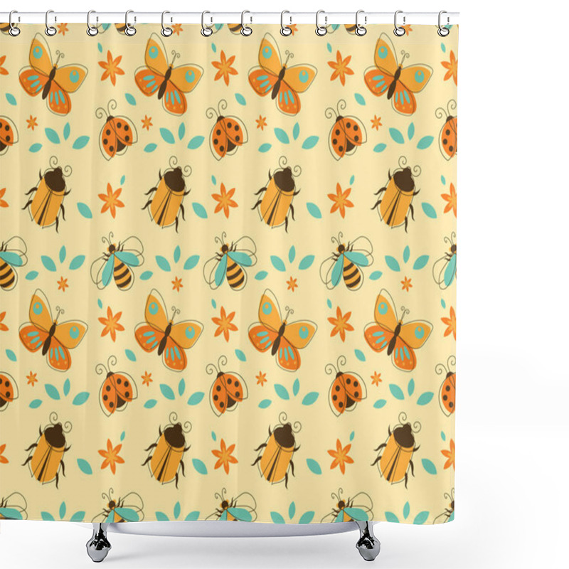 Personality  Insects Pattern Shower Curtains