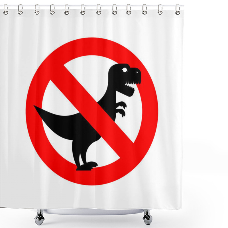 Personality  Stop Tyrannosaurus. Red Is Dangerous. Evil And Scary T-Rex Dinos Shower Curtains