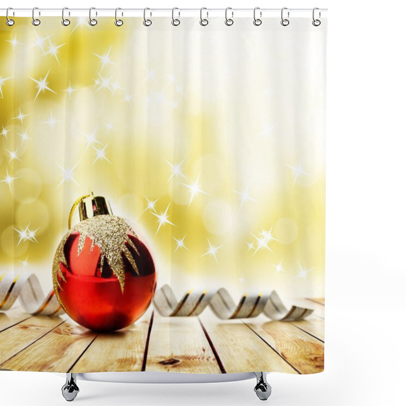 Personality  Red Christmas Toy Shower Curtains