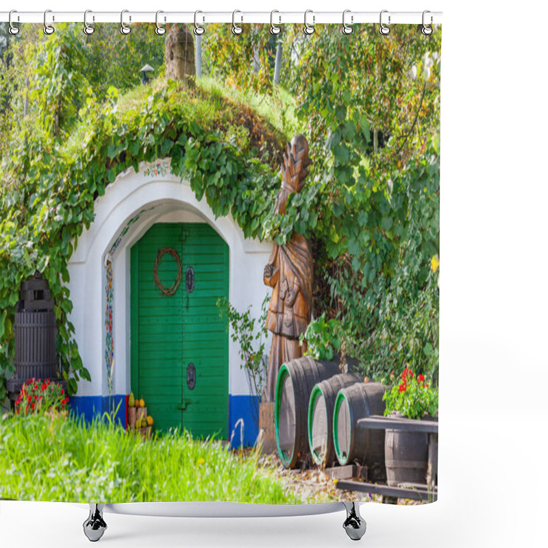 Personality  Group Of Typical Outdoor Wine Cellars In Moravia, Czech Republic Shower Curtains