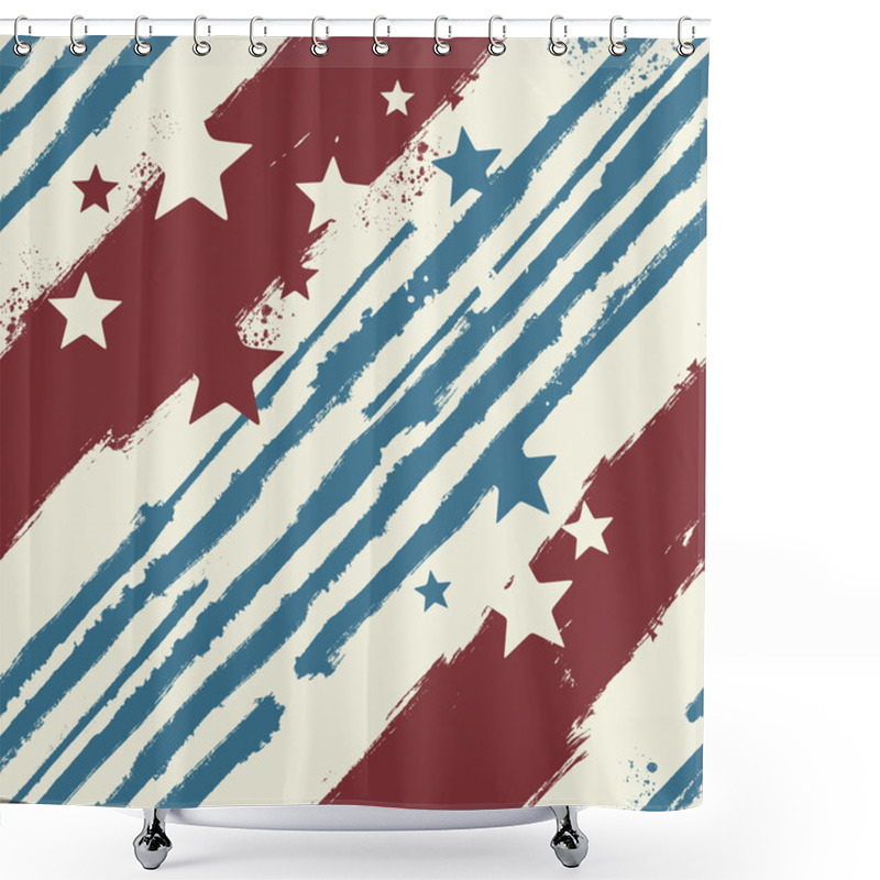 Personality  Stars And Stripes Seamless Pattern Shower Curtains