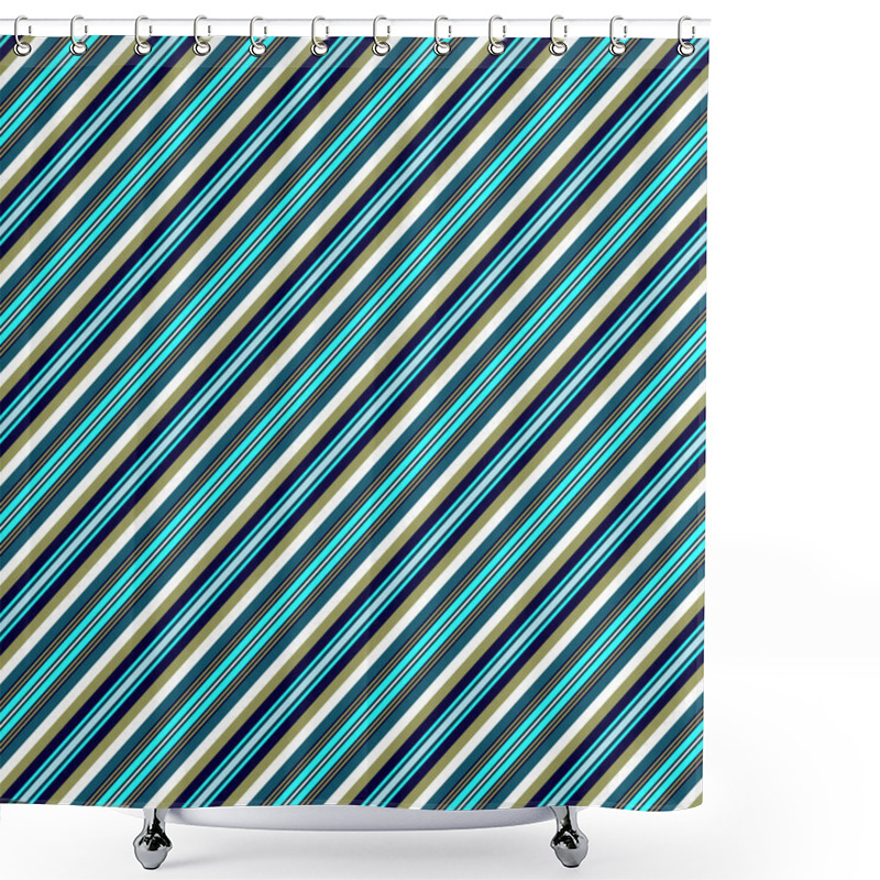 Personality  Seamless Pastel Blue Pattern Shower Curtains