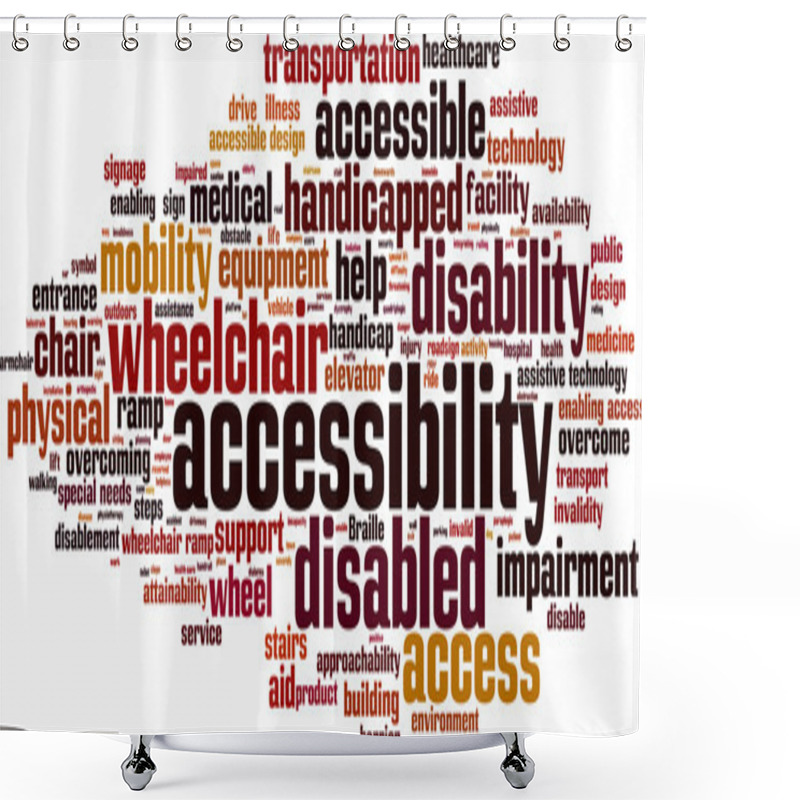 Personality  Accessibility Word Cloud Shower Curtains